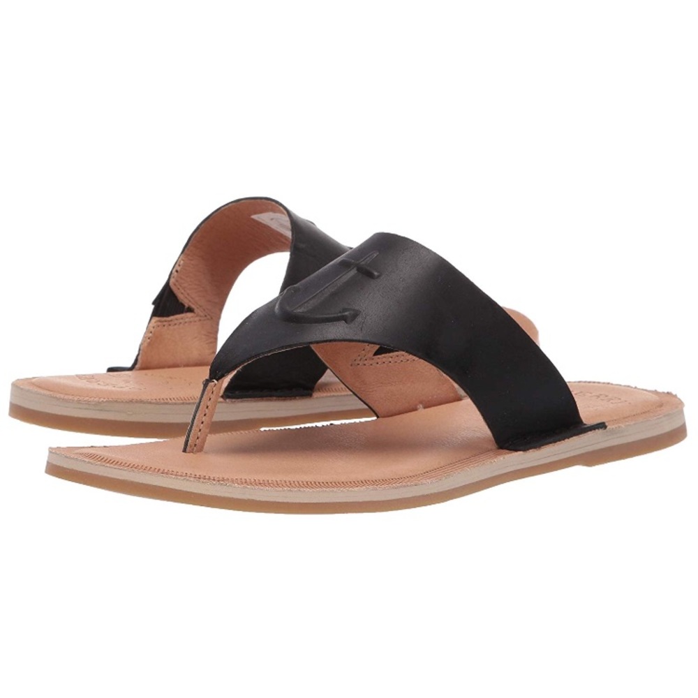 Sperry Seaport Thong Sandal, 6.5, Black